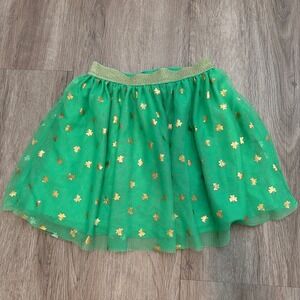 Cat & Jack Girls Green Shamrock Tulle Skirt‎ Size S (6/7) St Patricks Day